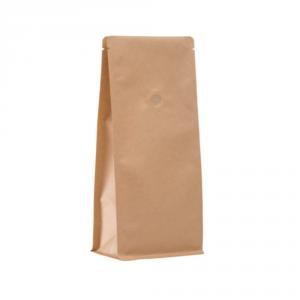 Coffee Kraft Paper Flat Bottom Bag Without Alu