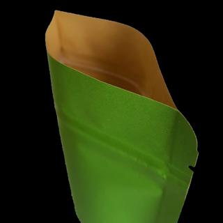 Doypack aus farbiges Kraftpapier mit Fenster 130x225+70mm Grn